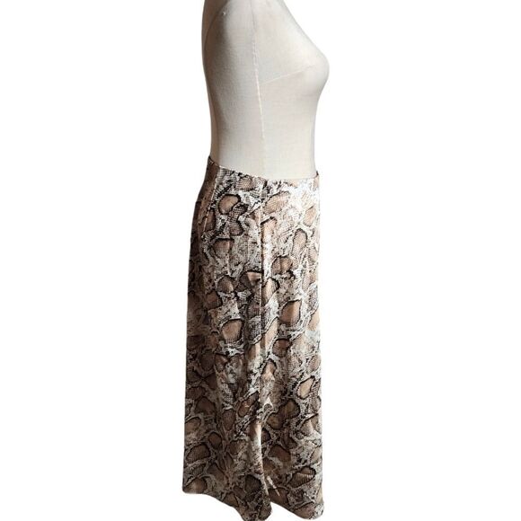 Essue Reptile Snake Print Satin Midi Skirt - Picture 3 of 6